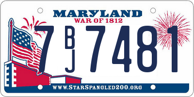 MD license plate 7BJ7481