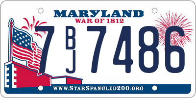 MD license plate 7BJ7486