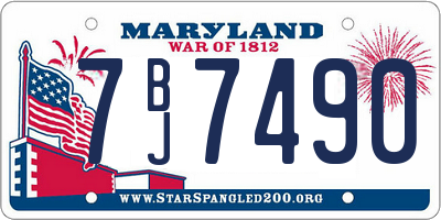 MD license plate 7BJ7490