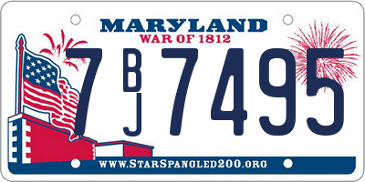 MD license plate 7BJ7495
