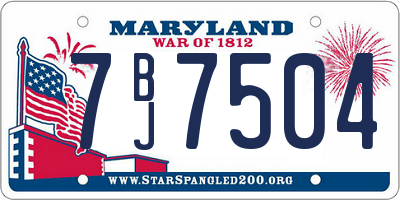 MD license plate 7BJ7504
