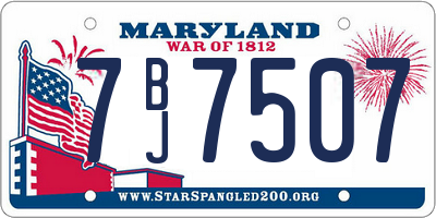 MD license plate 7BJ7507