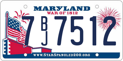 MD license plate 7BJ7512