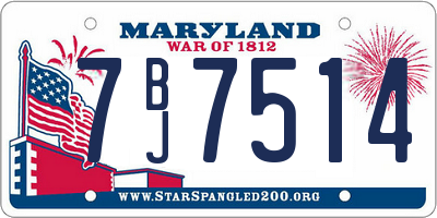 MD license plate 7BJ7514