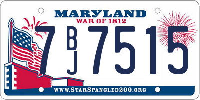 MD license plate 7BJ7515
