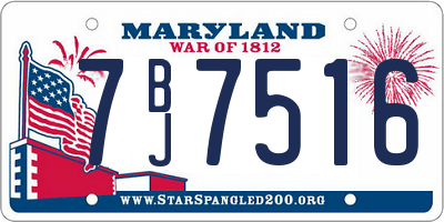 MD license plate 7BJ7516