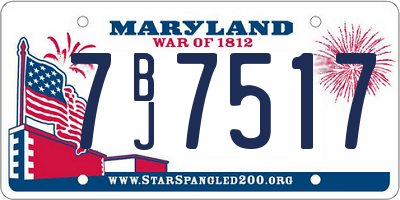 MD license plate 7BJ7517