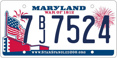 MD license plate 7BJ7524