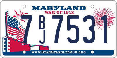 MD license plate 7BJ7531