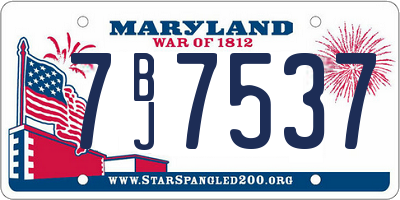MD license plate 7BJ7537