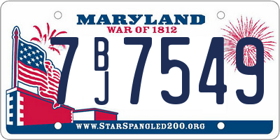 MD license plate 7BJ7549