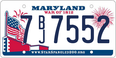 MD license plate 7BJ7552