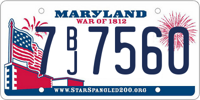 MD license plate 7BJ7560