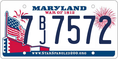 MD license plate 7BJ7572