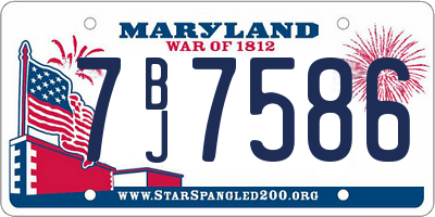 MD license plate 7BJ7586