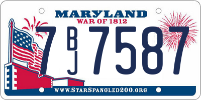 MD license plate 7BJ7587