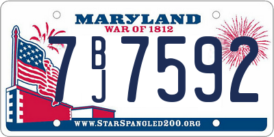 MD license plate 7BJ7592