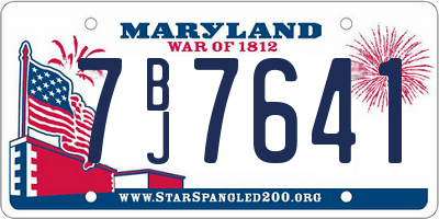 MD license plate 7BJ7641