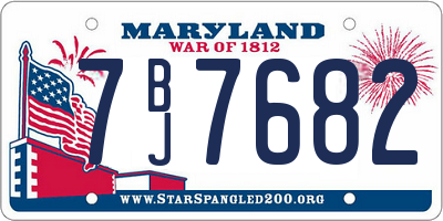 MD license plate 7BJ7682