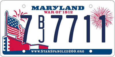 MD license plate 7BJ7711