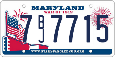MD license plate 7BJ7715