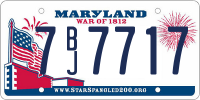 MD license plate 7BJ7717