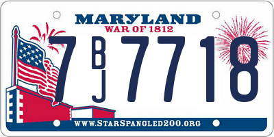 MD license plate 7BJ7718