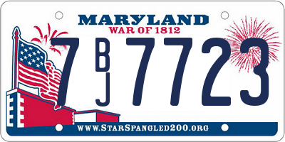 MD license plate 7BJ7723