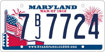 MD license plate 7BJ7724