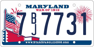 MD license plate 7BJ7731