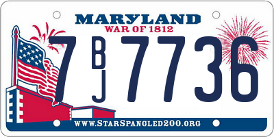 MD license plate 7BJ7736