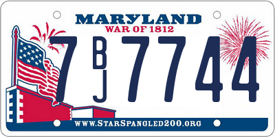 MD license plate 7BJ7744