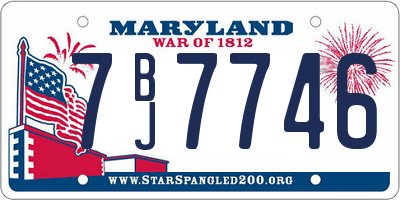 MD license plate 7BJ7746