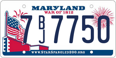 MD license plate 7BJ7750