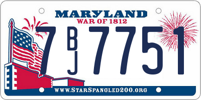MD license plate 7BJ7751
