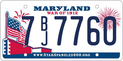 MD license plate 7BJ7760