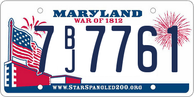 MD license plate 7BJ7761