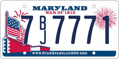 MD license plate 7BJ7771
