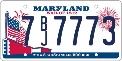 MD license plate 7BJ7773