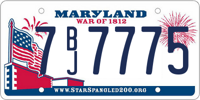 MD license plate 7BJ7775