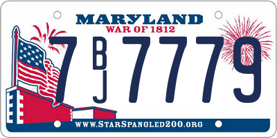 MD license plate 7BJ7779