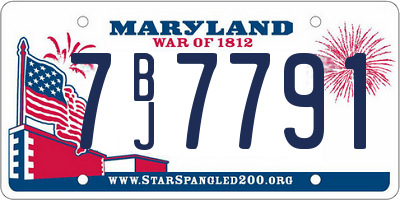 MD license plate 7BJ7791