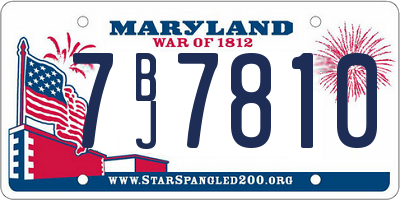 MD license plate 7BJ7810