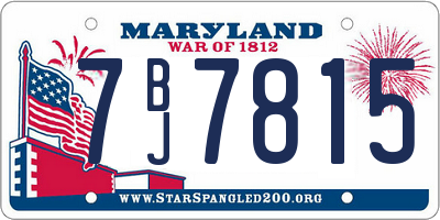 MD license plate 7BJ7815