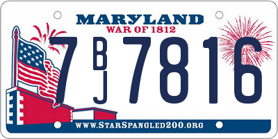 MD license plate 7BJ7816