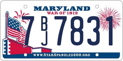 MD license plate 7BJ7831