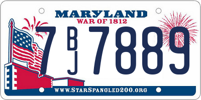 MD license plate 7BJ7889