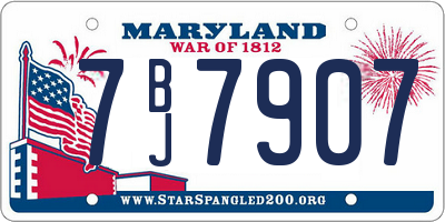 MD license plate 7BJ7907