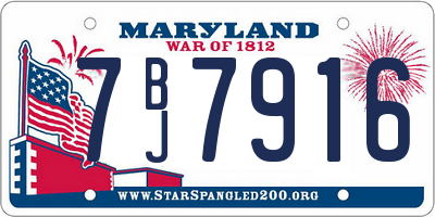 MD license plate 7BJ7916