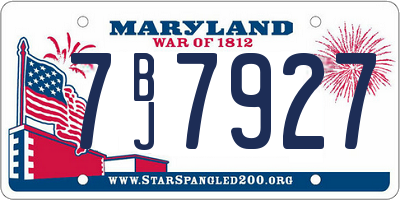 MD license plate 7BJ7927